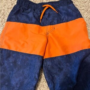 Cat & Jack Vibrant Orange and Navy Kids' Swim Trunks